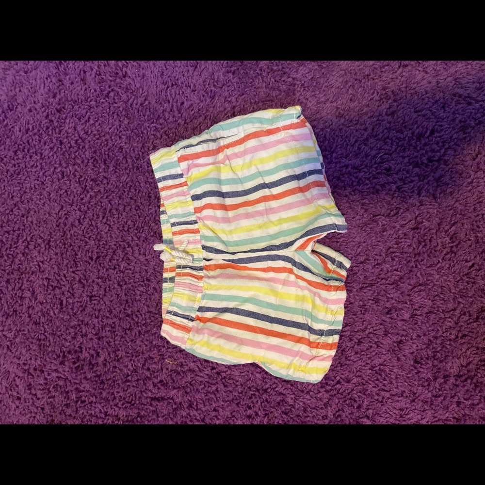 Colorful Striped Drawstring Shorts